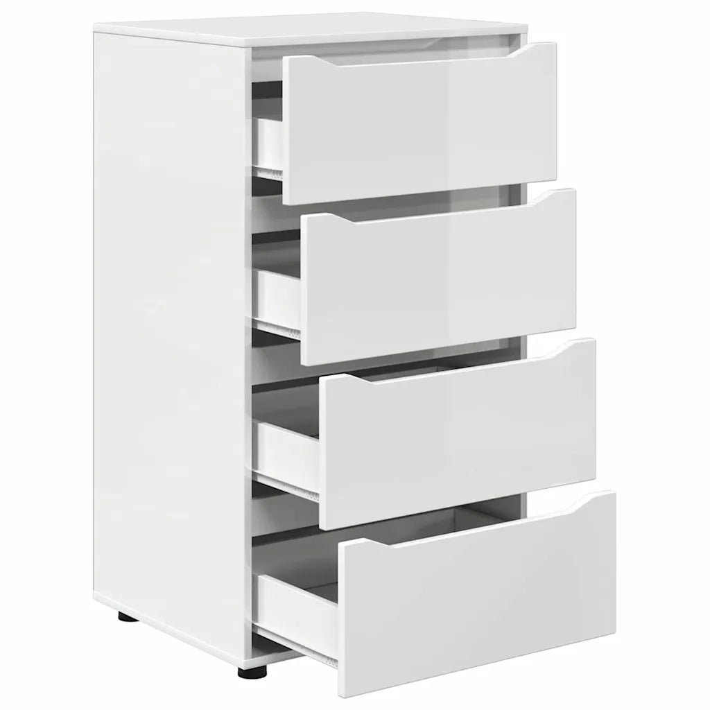 Armadi di Stoccaggio Bianco Lucido 60 x 48 x 105 cm