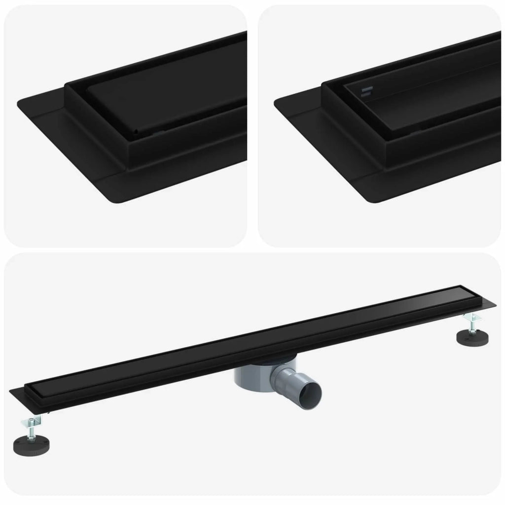 Scarico doccia 2-in-1 con sifone a 360° Nero 90 cm