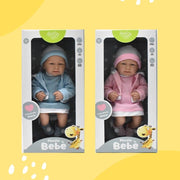 Trade Shop - Bambolotto Bambola Vestito Rosa Vestito Azzurro Bebè Giocattolo Bambina -