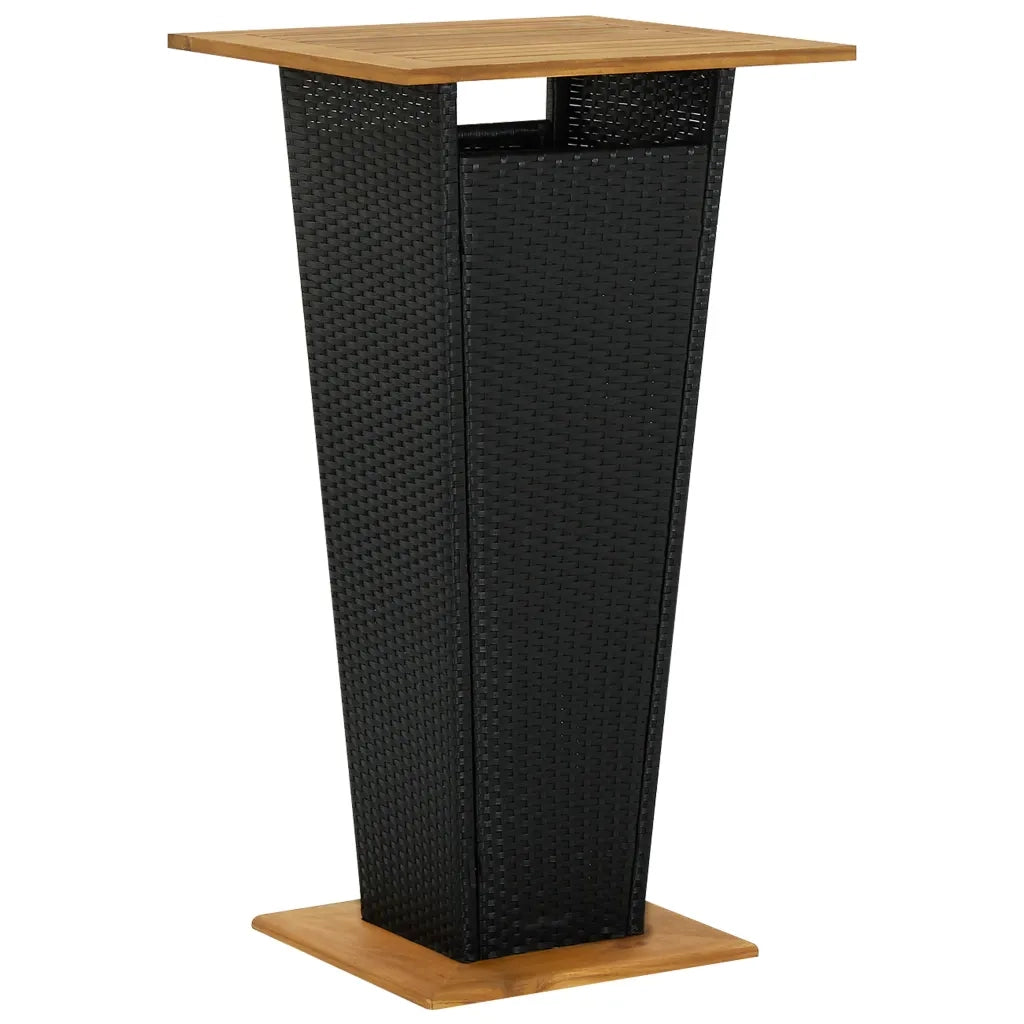 Set da Bar da Giardino 5 pz con Cuscini in Polyrattan Nero 3064850