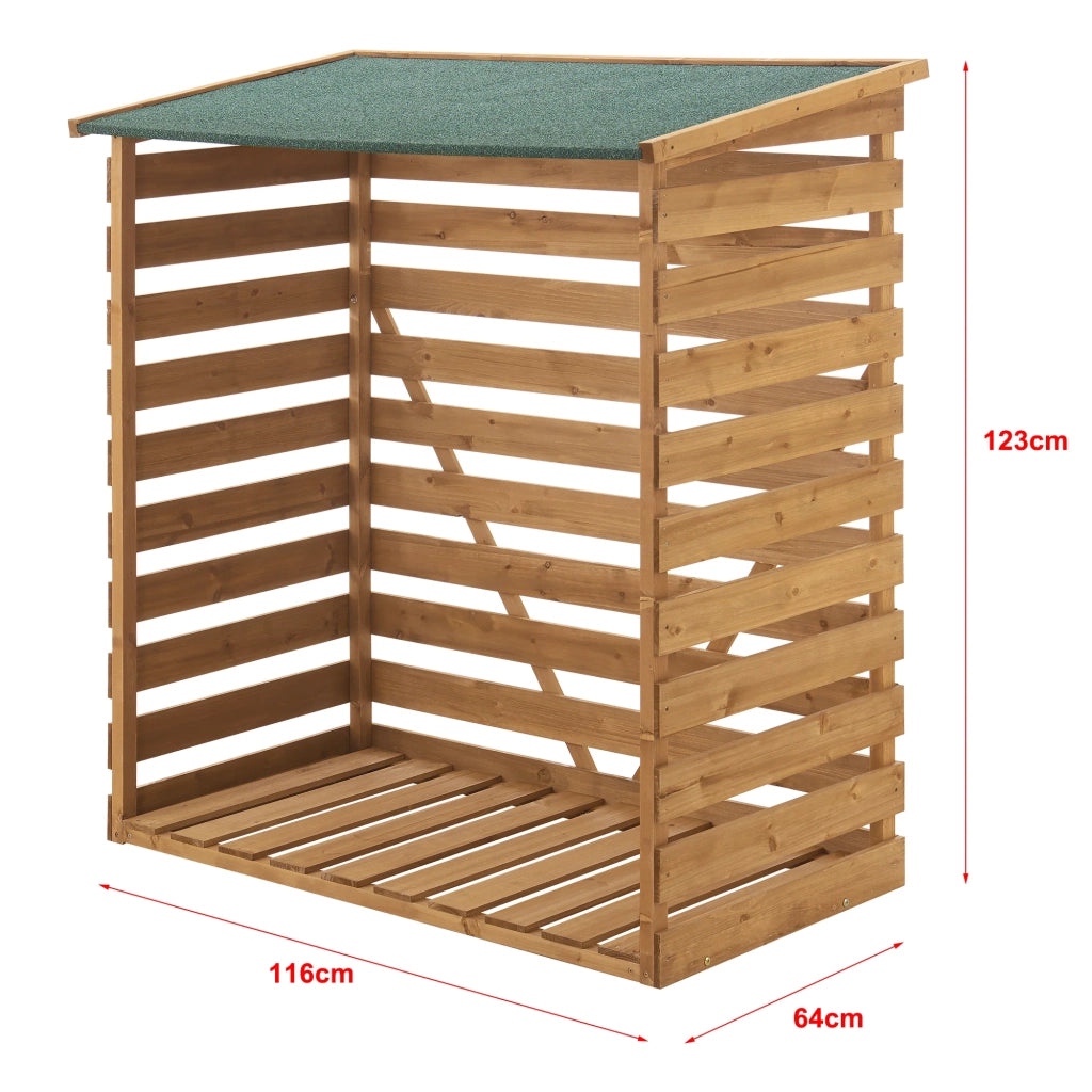 Deposito legna rivestito in abete con tetto in bitume 123 x 116 x 64 cm 03_0006304