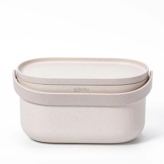 Cassa Riciclaggio 4 Litri Beige - Contenitore per Rifiuti Organici Piccolo per la Cucina Incluso Sacchetto per Rifiuti - Caffè in Plastica