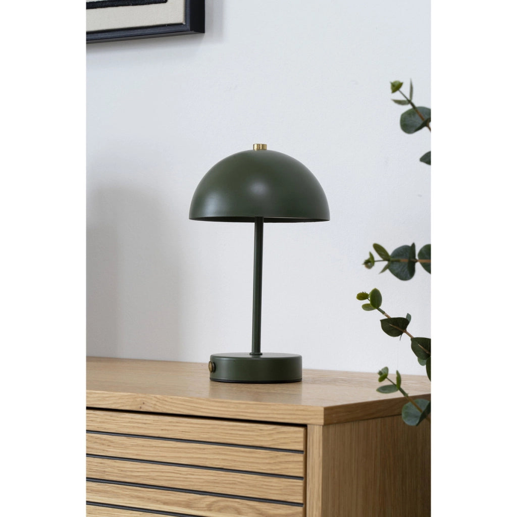 Lampada da Tavolo Ricaricabile Holt, Verde, Metallo, 15x15x25 cm