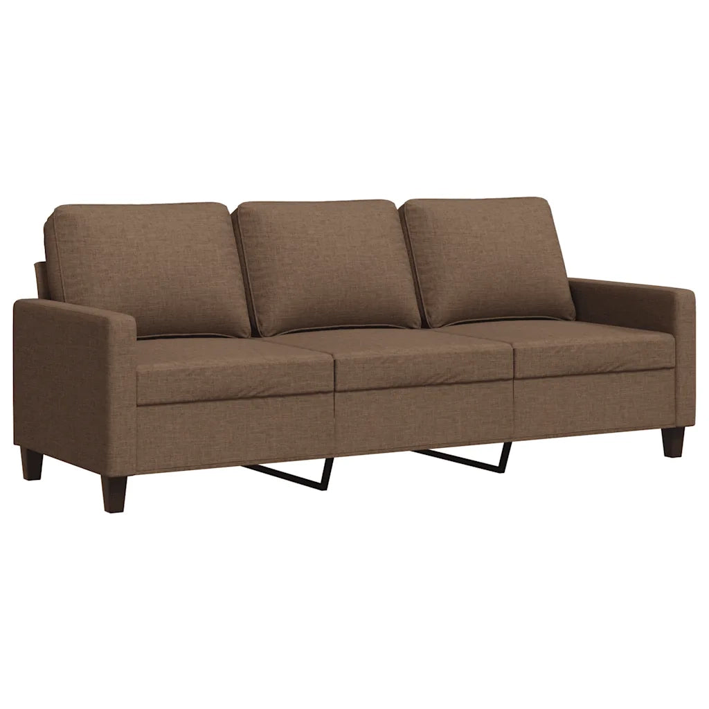 Divano a 3 Posti Marrone 180 cm in Tessuto 359174