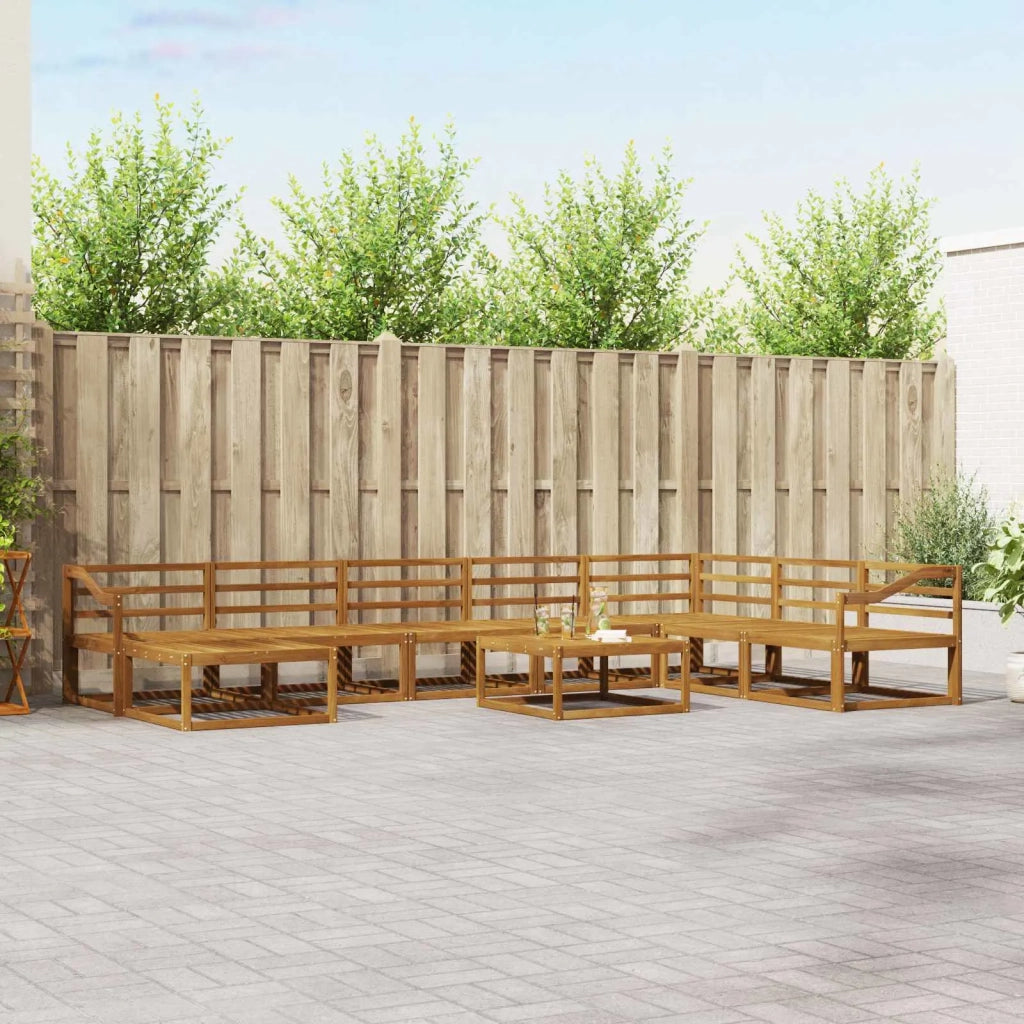 Set di divani da esterno 9 pcs Naturale