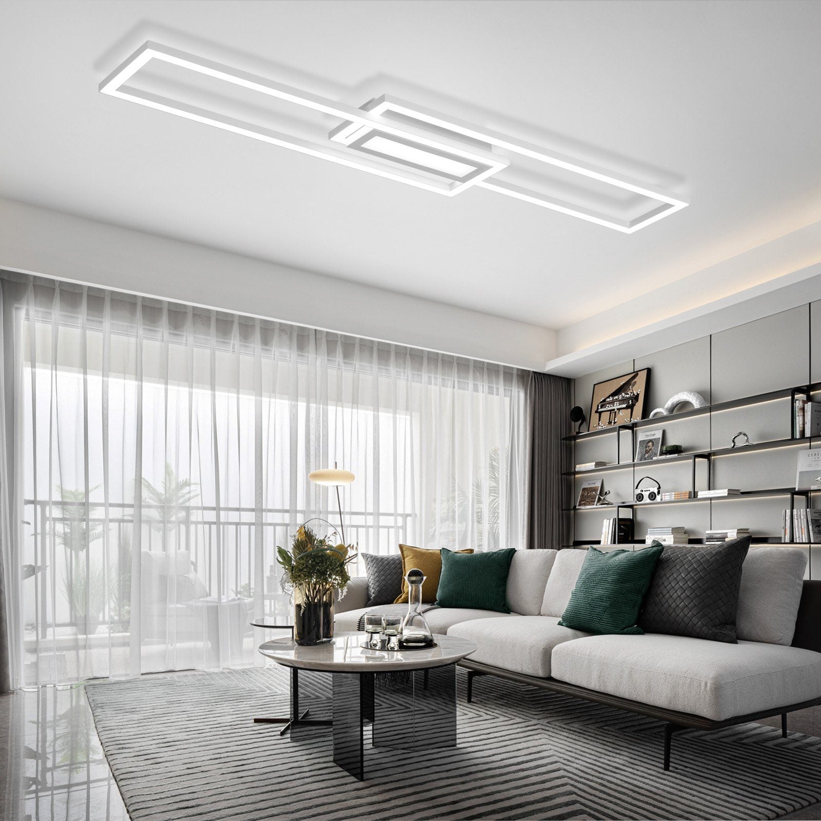 ZMH Lampada da soffitto plafoniera LED moderna 50W dimmerabile telecomando