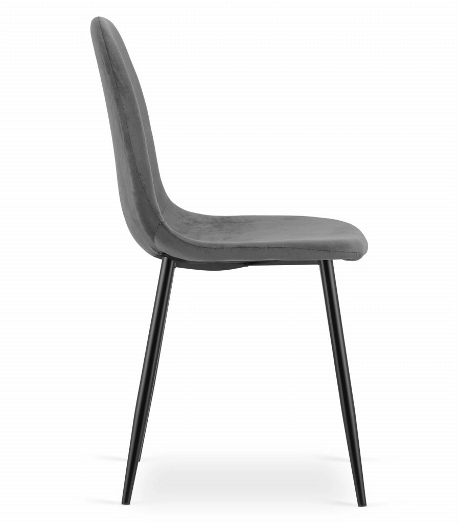 Sedia Valora COMO in velluto grigio scuro, design ergonomico x2