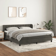 Giroletto a Molle con Materasso Grigio Scuro 180x200 cm Velluto 3127686