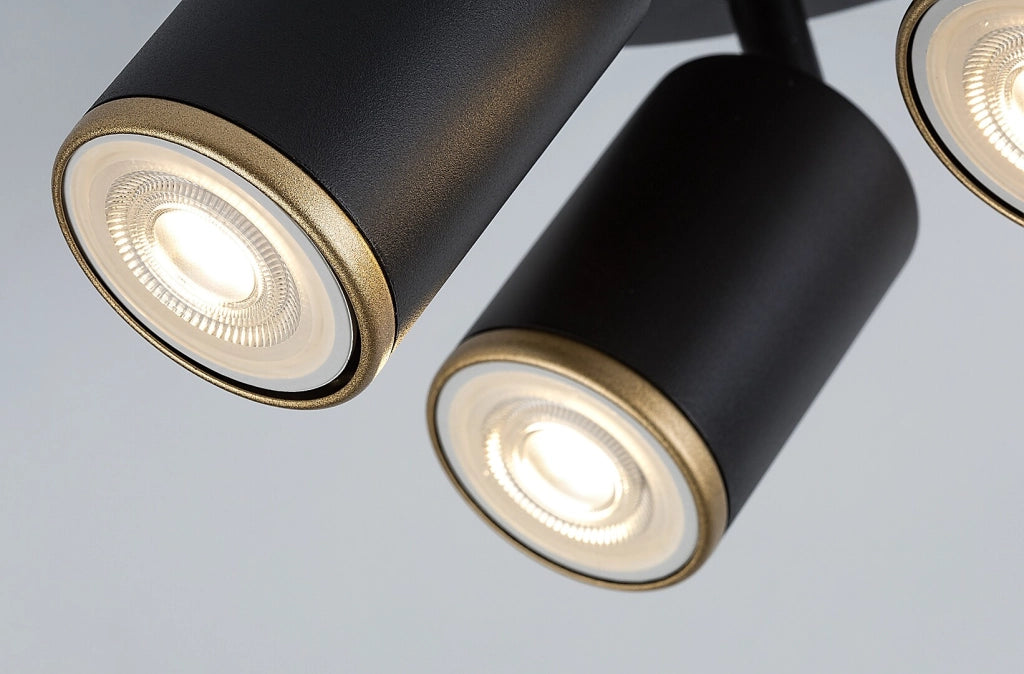 Plafoniera Nolie 3xGU10 nera oro metallo Rabalux