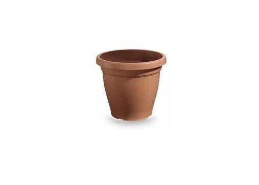 Vaso da esterno tondo in plastica verona Marrone 25 cm