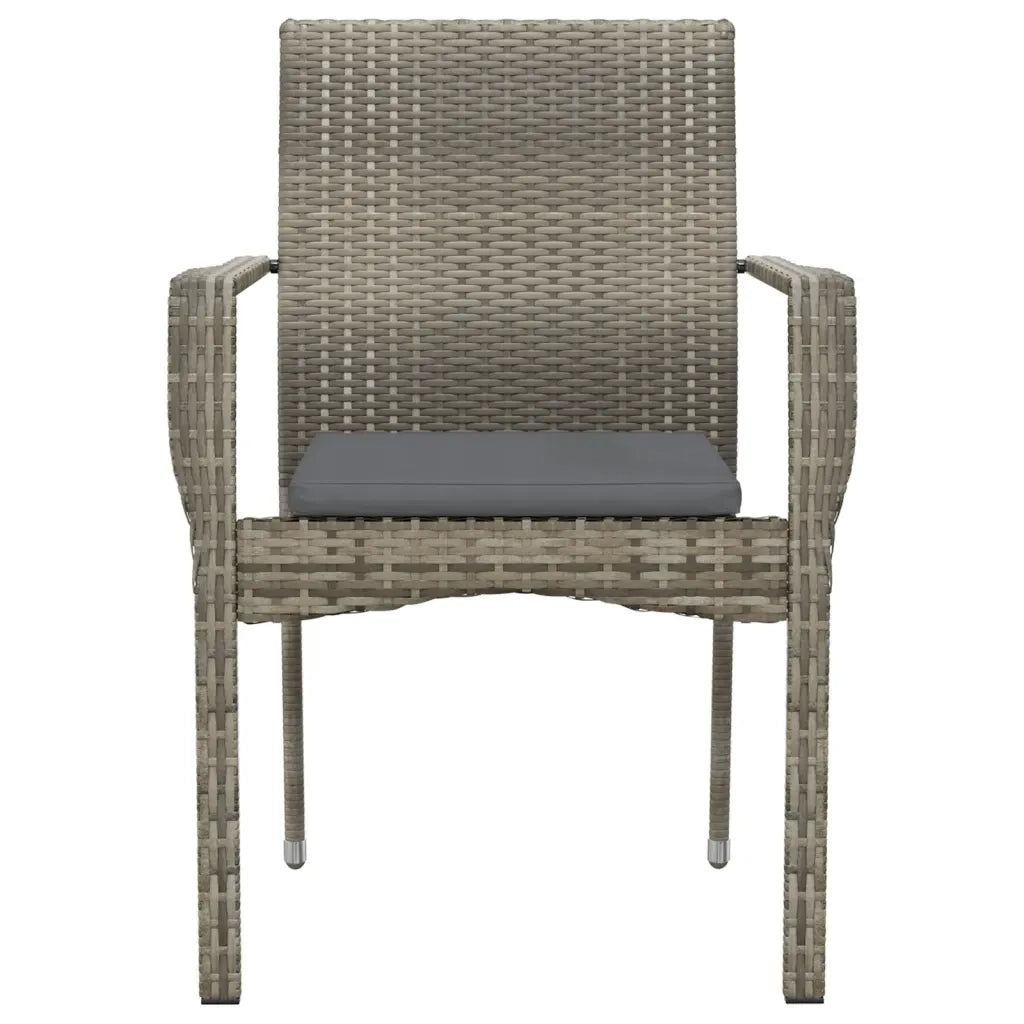 Sedie da Giardino con Cuscini 4 pz | Sedie da Esterno in Polyrattan Grigie
