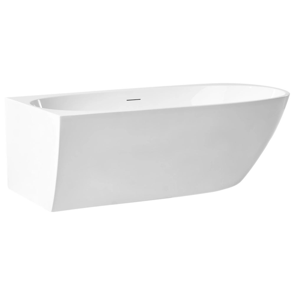 Vasca da bagno angolare destra 170 x 80 cm Finitura acrilica bianco lucido stile moderno