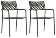 Set 2 Sedie da Giardino 54x58x84 cm in Acciaio con Braccioli RD Italia Lola Antracite