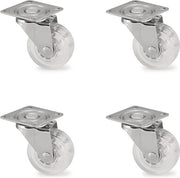Set di 4 ruote silenziose in gomma per mobili 50 mm con piatto a vite - ruote a sterzo per interni ed esterni