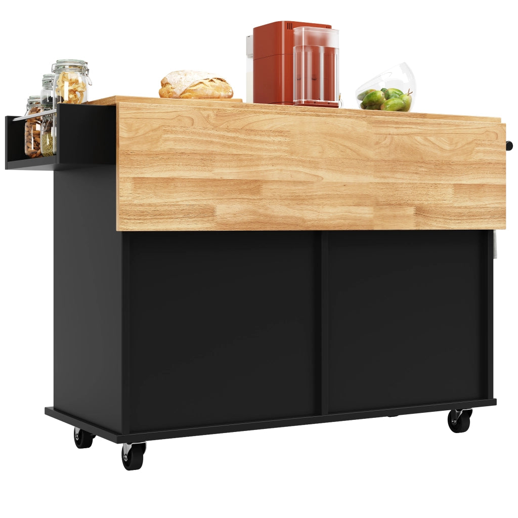 Carrello da Cucina con 2 Cassetti; Ripiani Regolabili; Piano Pieghevole; Portasciugamani e Ruote 106 x 50 x 90;5 cm