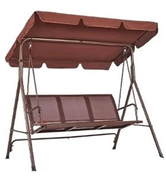 Sedia Oscillante per Terrazza Esterna - Ombrellone Regolabile - Struttura in Acciaio Robusta - Sedile Comfortevole - Adatto per 3 Persone
