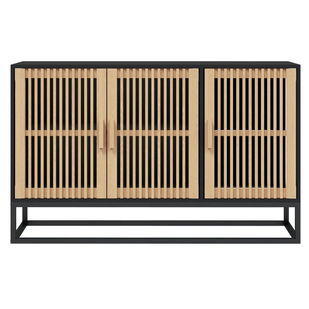 Buffet credenza cassettiera armadio mobile contenitore organizer per cucina soggiorno salotto 105 x 30 x 65 cm legno ingegnerizzato nero 02_0035833