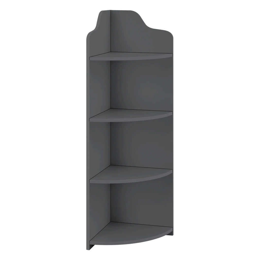Mensola angolare per mobile da bagno con 4 ripiani in legno composito 90 x 28 x 28 cm grigio scuro 03_0005174