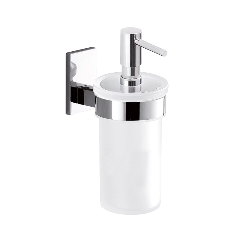 Dosasapone con erogatore in plastica cromato da muro in acciaio inox e Cromall 7881 Gedy serie MAINE