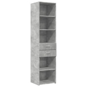 Buffet credenza cassettiera mobiletto mobile contenitore organizer cucina soggiorno salotto alto 45 x 42,5 x 185 cm legno ingegnerizzato grigio 02_0034445