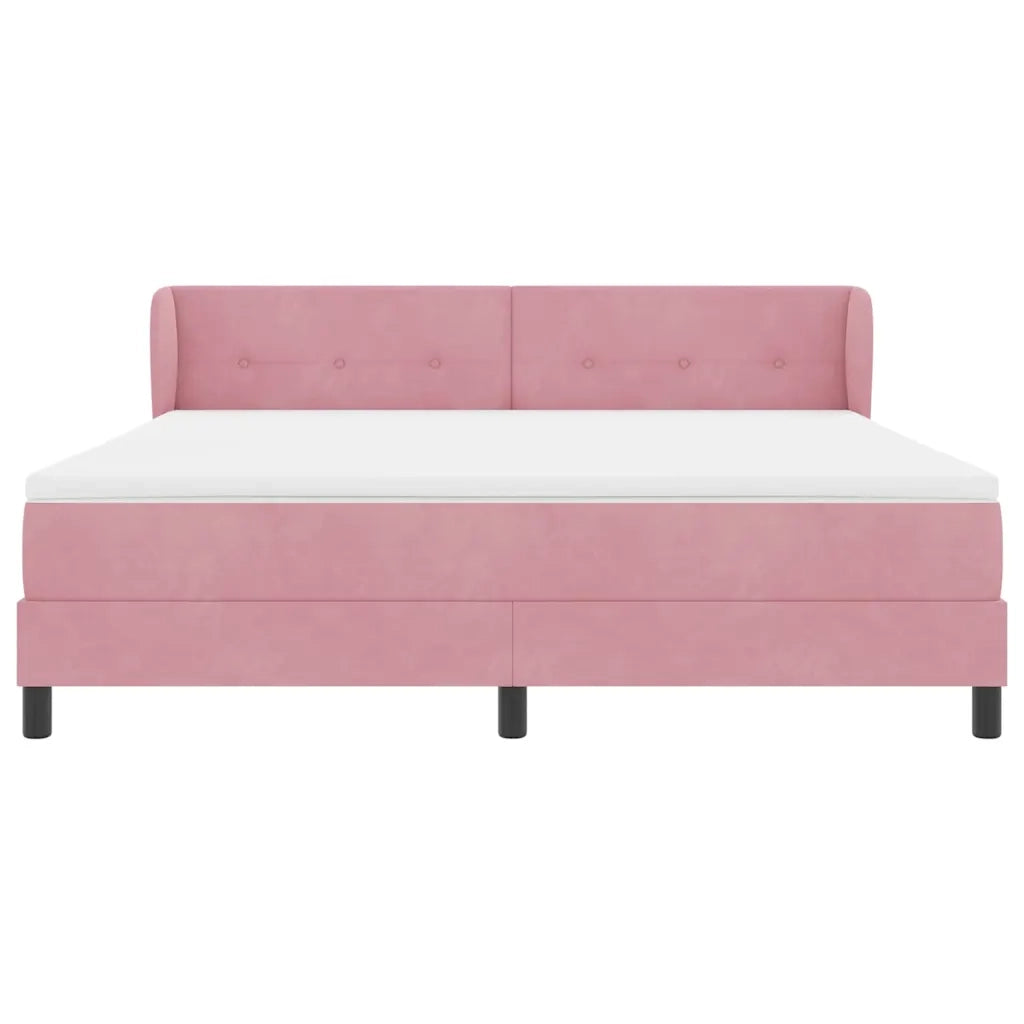 Letto a molle con testiera Rosa 180 x 200 cm Velluto 3340405