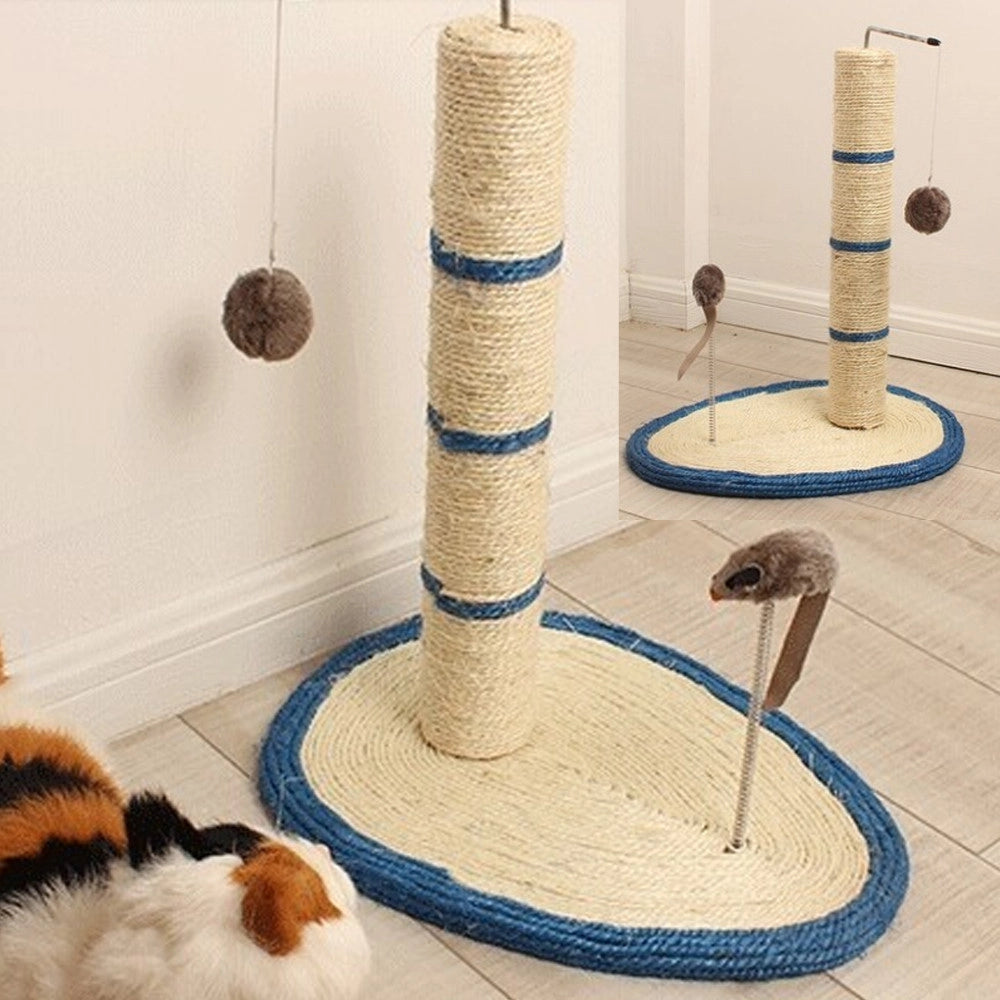 Trade Shop - Tiragraffi Per Gatti Corda Con Pallina Topolino Albero Sisal Gatto Tira Graffi -