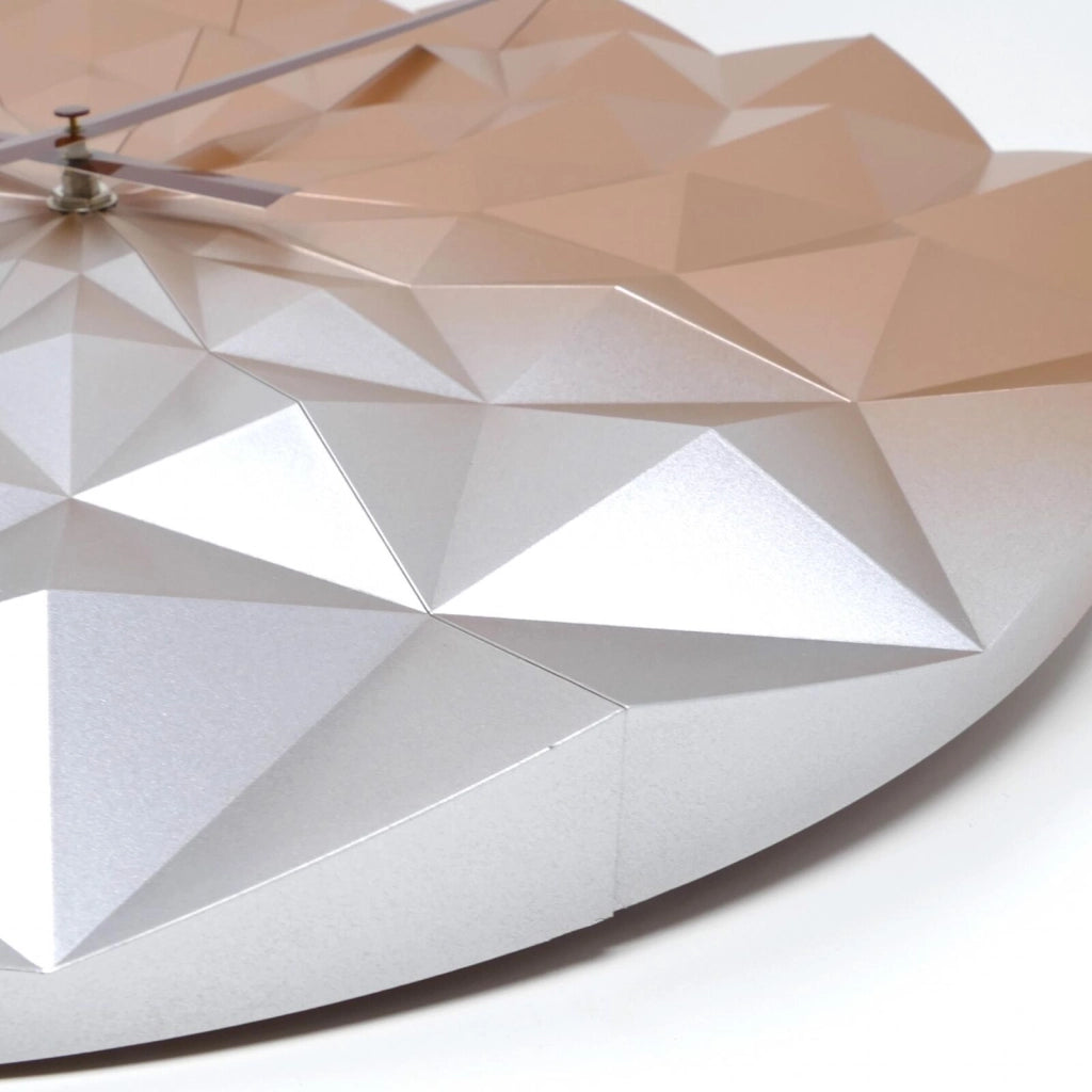 TFA 60.3063.51 DIAMOND Orologio da Parete Analogico Forma Geometrica 3D Oro Rosa Metallizzato