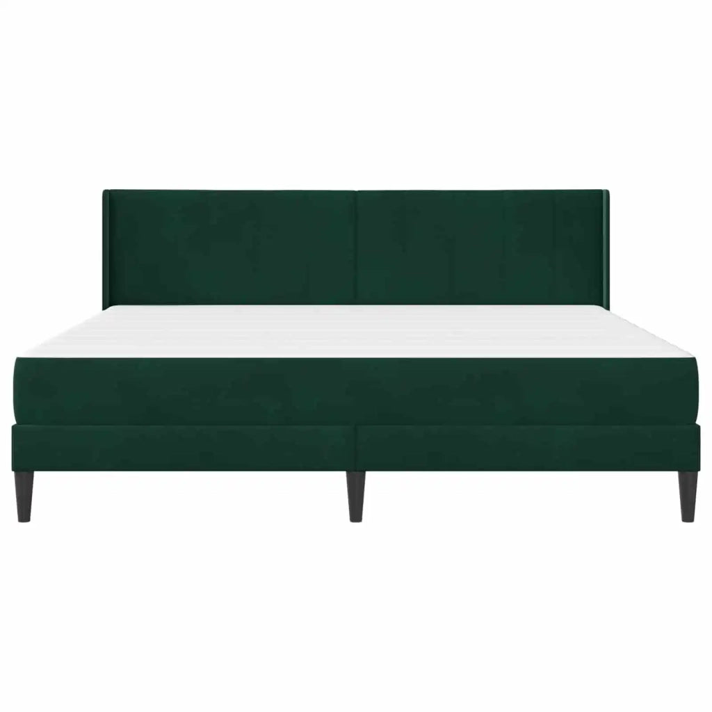 Struttura letto con materasso Verde Scuro 200 x 200 cm Velluto