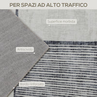 Tappeto Moderno Antiscivolo 230x160x0,7 cm Linee Geometriche in Poliestere Grigio