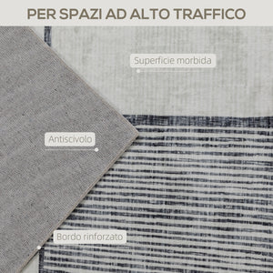 Tappeto Moderno Antiscivolo 230x160x0,7 cm Linee Geometriche in Poliestere Grigio