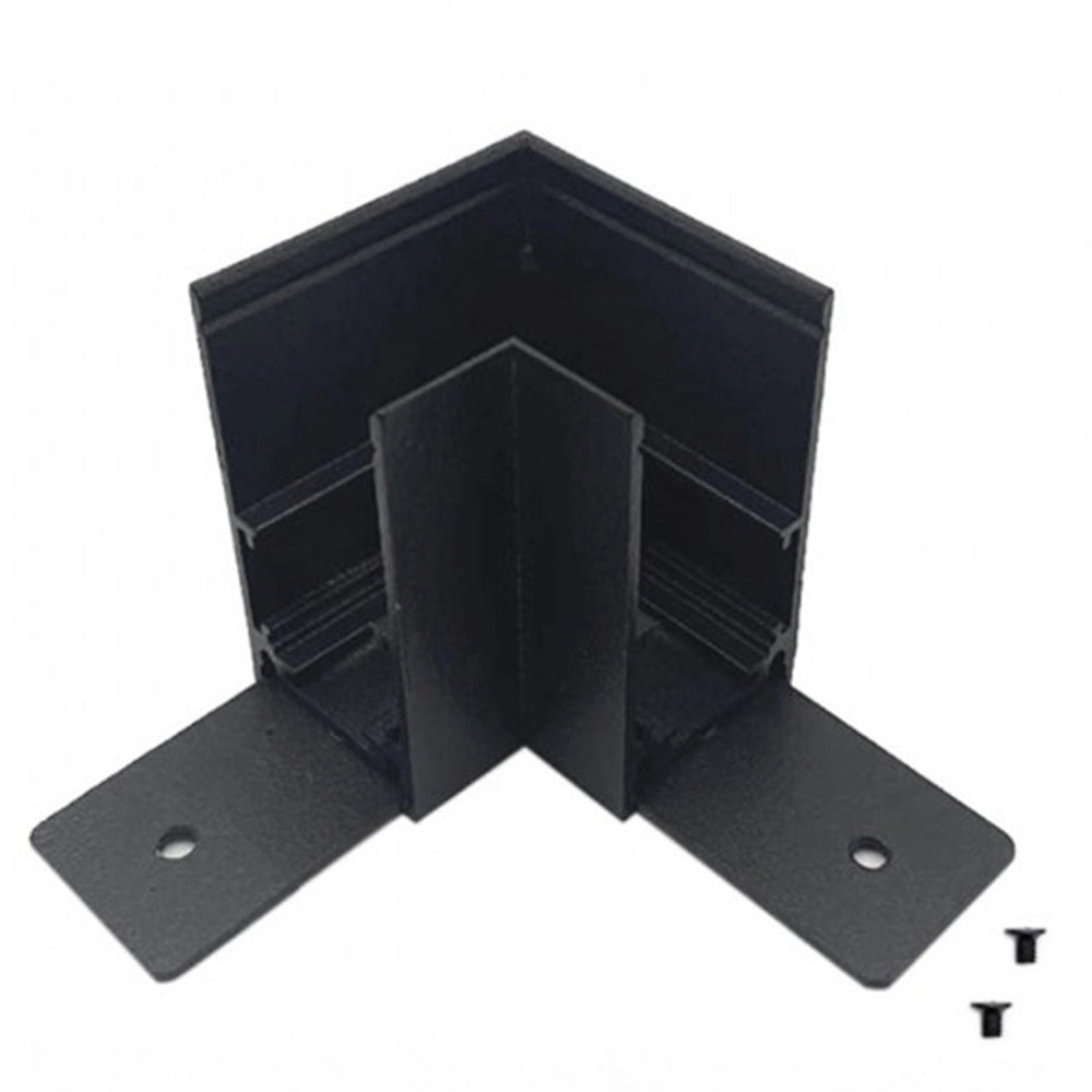 Trade Shop - Connettore Giunzione Angolare Nero Per Collegamento Binario Magnetico Da Esterno Gf-3-l -