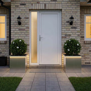 Fioriera da giardino con LED 2 pz Argento 50 x 50 x 48 cm 8008191