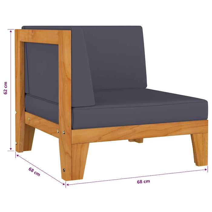 Set Divani da Giardino 5 pz con Cuscini in Massello di Acacia 3058109