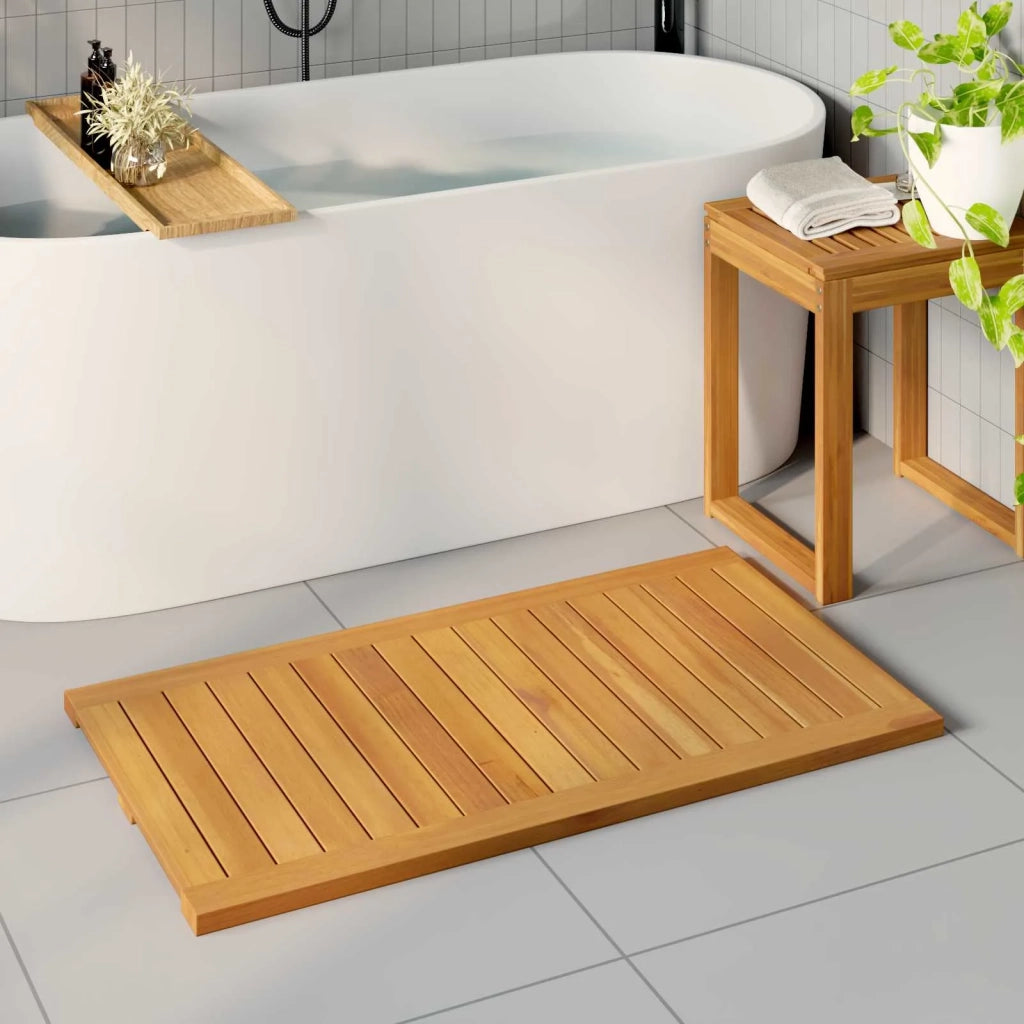 Tappeto da bagno Tinta unita Marrone 100 x 55 cm legno