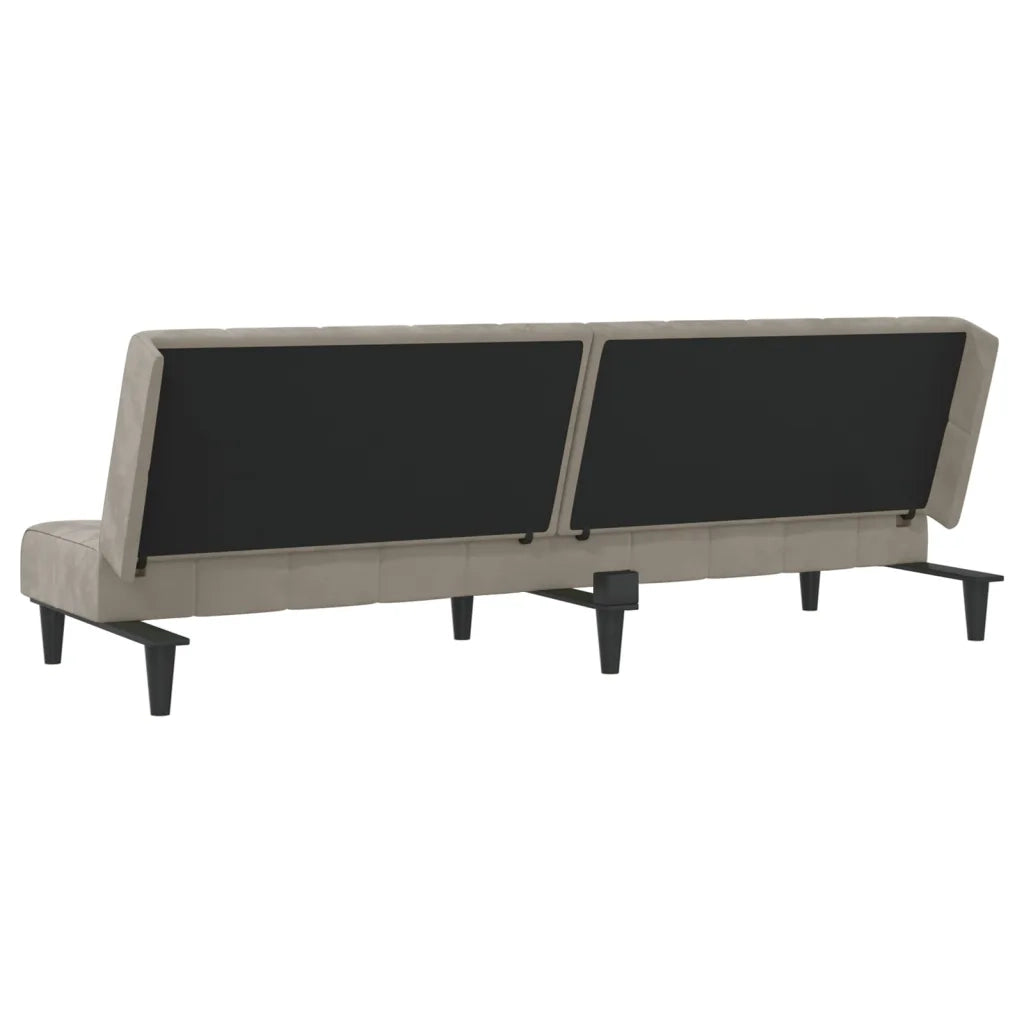 Divano Letto a 2 Posti Grigio Chiaro in Velluto 375841