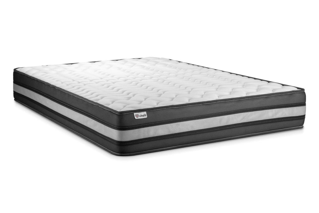 Pacchetto letto completo - Materasso 140x200cm + Box spring con doghe (kit) + 2 cuscini + Piumino - Vital Power Zen