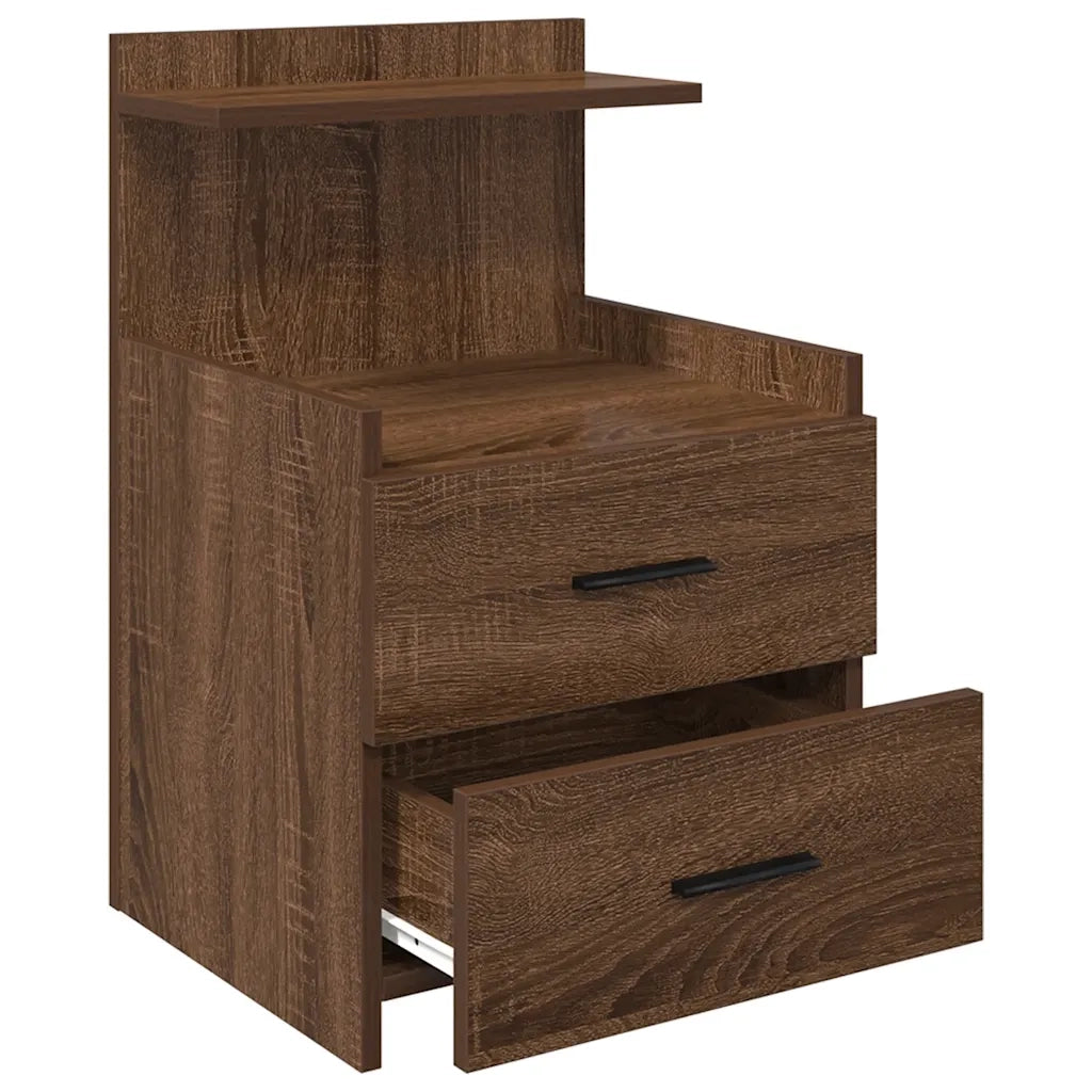 Comodini 2 pz con 2 cassetti in rovere marrone 40x36,5x62 cm 858645
