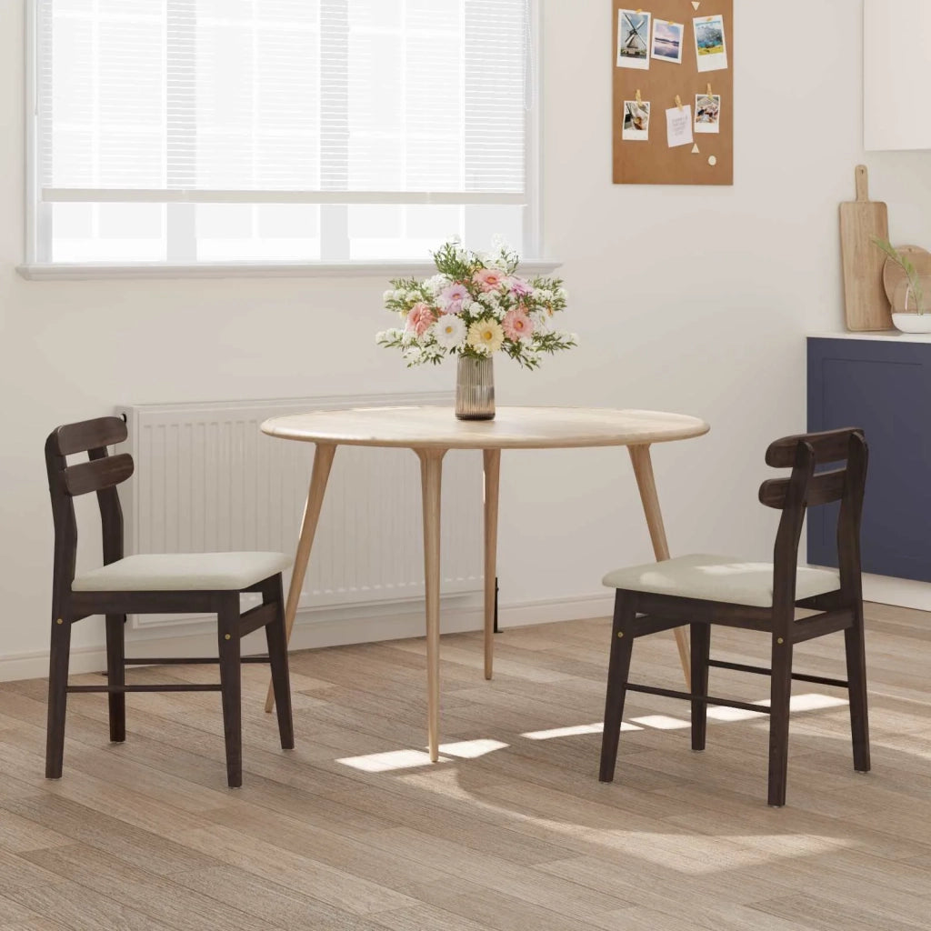 Sedia da pranzo 2 pcs Marrone chiaro e chiaro