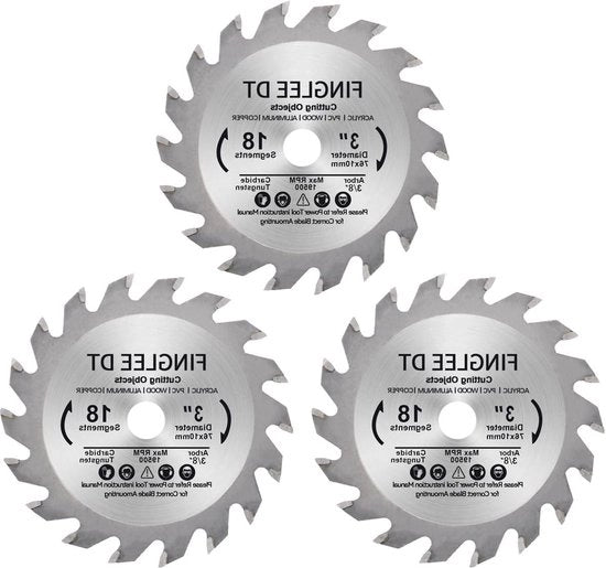 Tondo TCT per sega circolare 18 denti per legno plastica PVC acrilico multiplex 3/8" per serratura - lama per lavori di precisione
