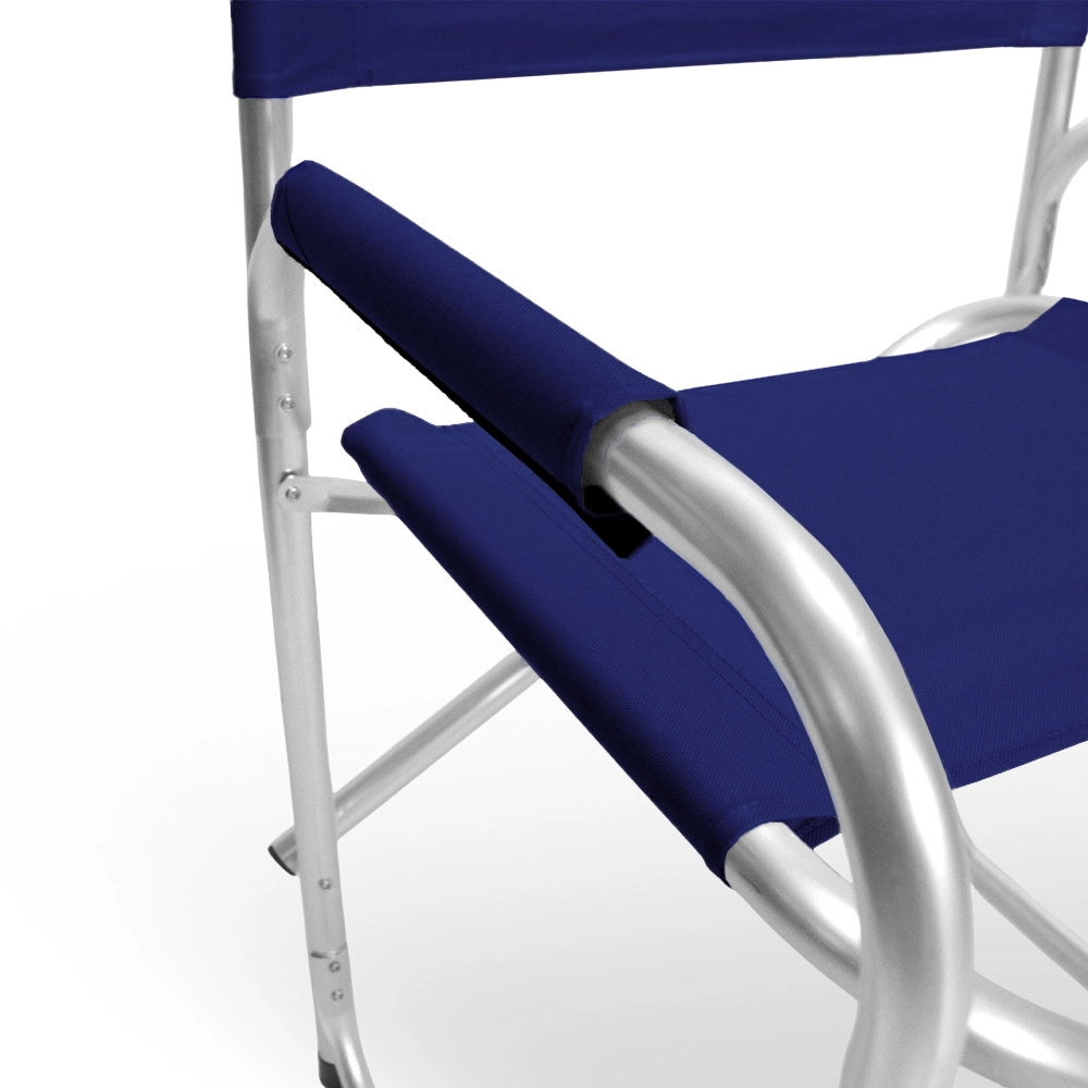 Sedia relax pieghevole Regista in alluminio con rivestimento in textilene blu