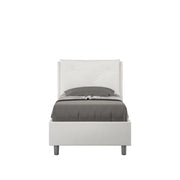 Letto singolo con rete imbottito 80x190 similpelle bianco Appia