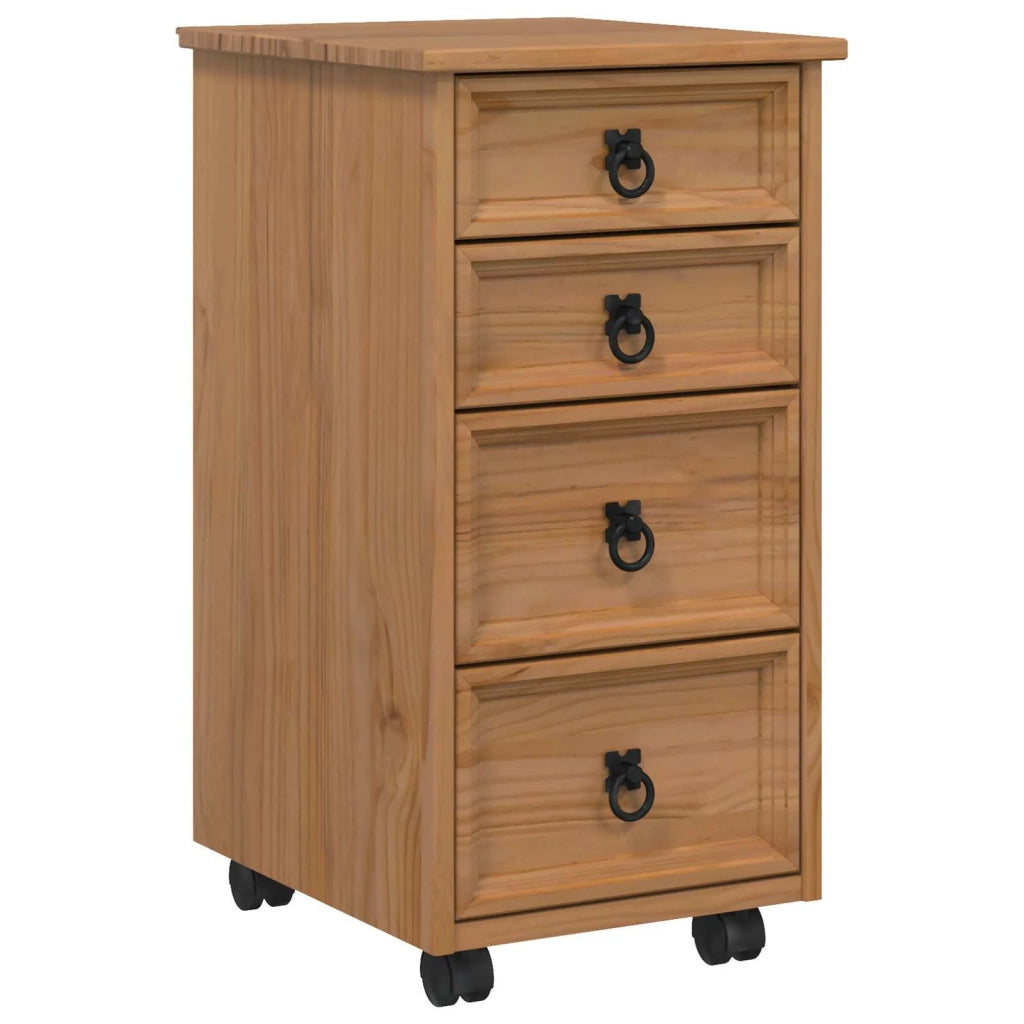 Armadietto Rotolante con Cassetti CORONA Marrone Miele 42040541