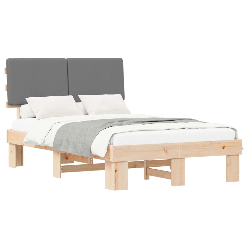 Letto con Testiera Rivestita Grigio chiaro 120 x 200 cm