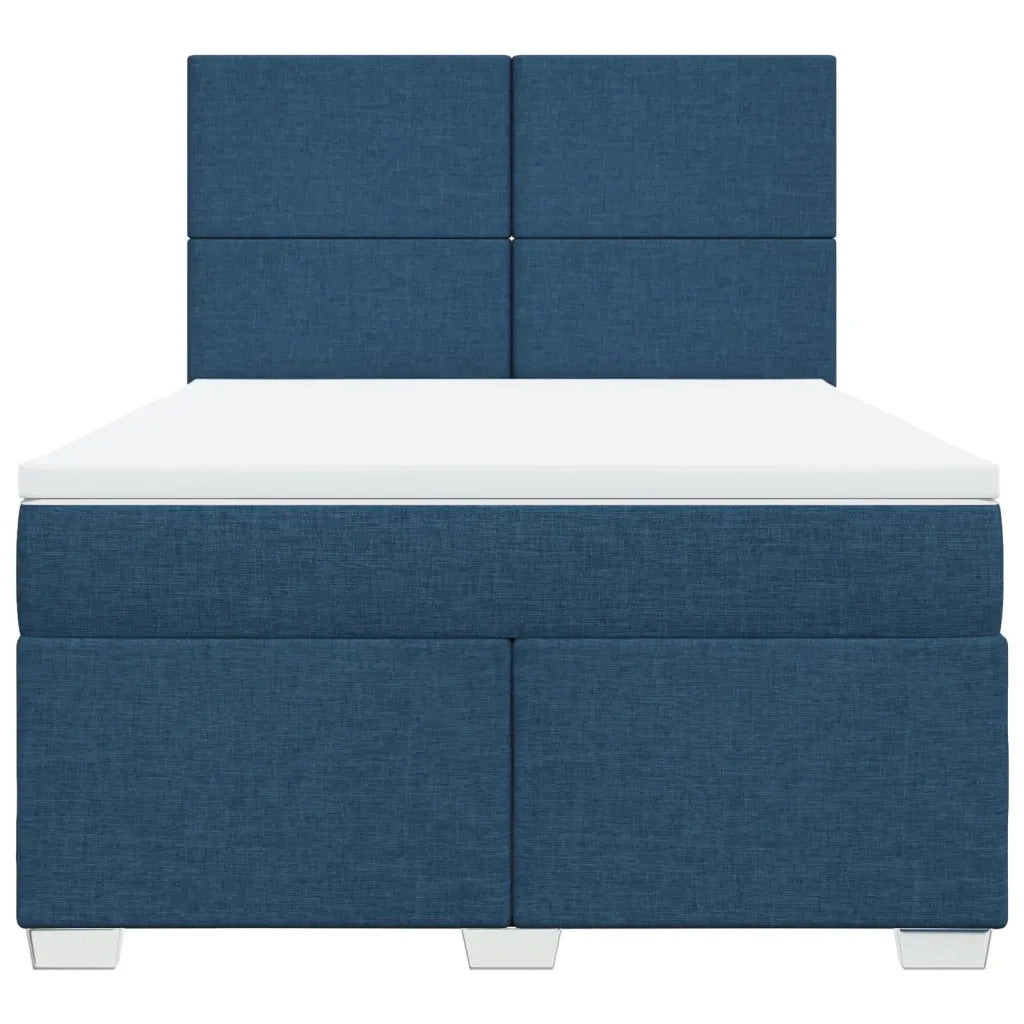 Giroletto a Molle con Materasso Blu 160x200 cm in Tessuto