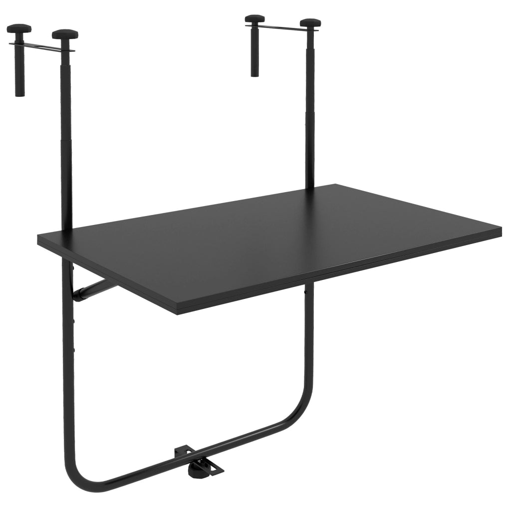 Tavolo da balcone nero 62 x 60 x 85;5 cm in metallo; altezza regolabile