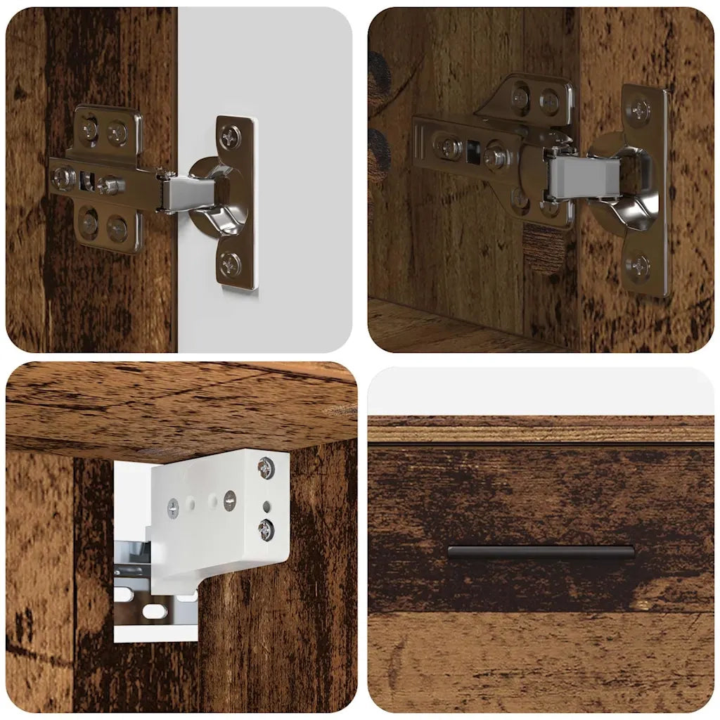 vidaXL Set di mobili per il bagno con cassetto 2 pcs Legno vecchio