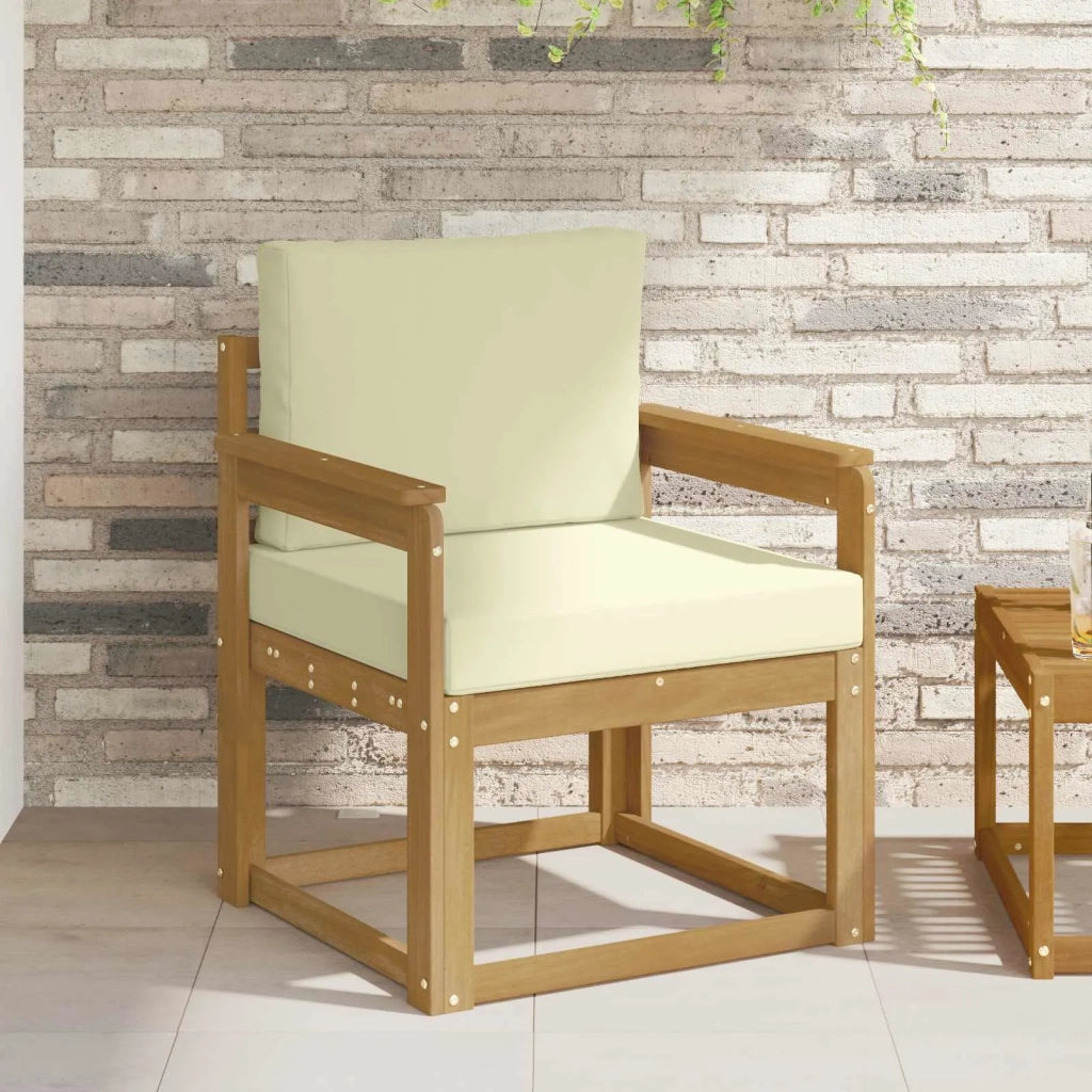 2 Pezzo Set di divani da esterno Poliestere Bianco e Crema 3438964