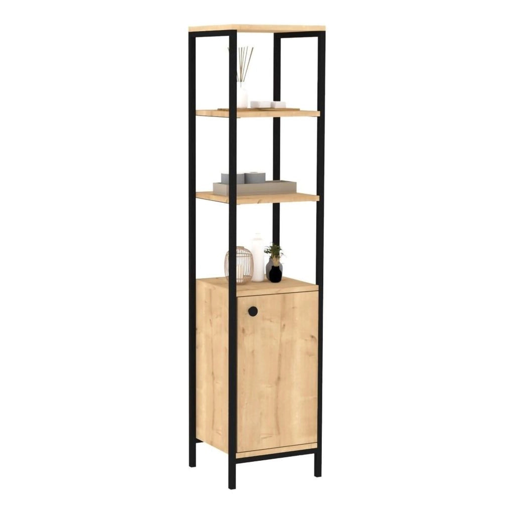 Sabaudia, Mobile Colonna 3 Ripiani, 162x34x38h cm Marrone Rovere