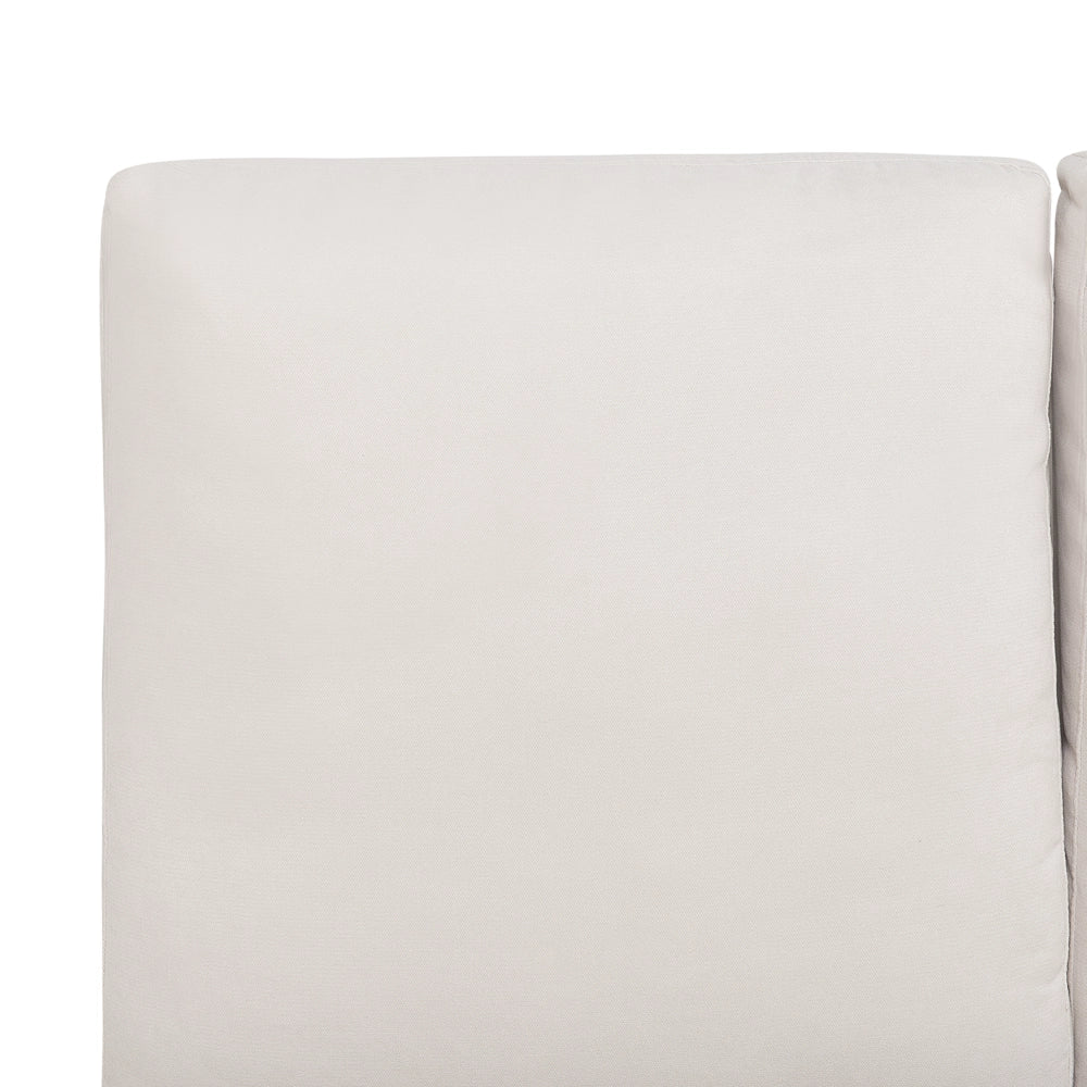 Letto imbottito moderno in ciniglia beige 160 x 200 cm con rete a doghe