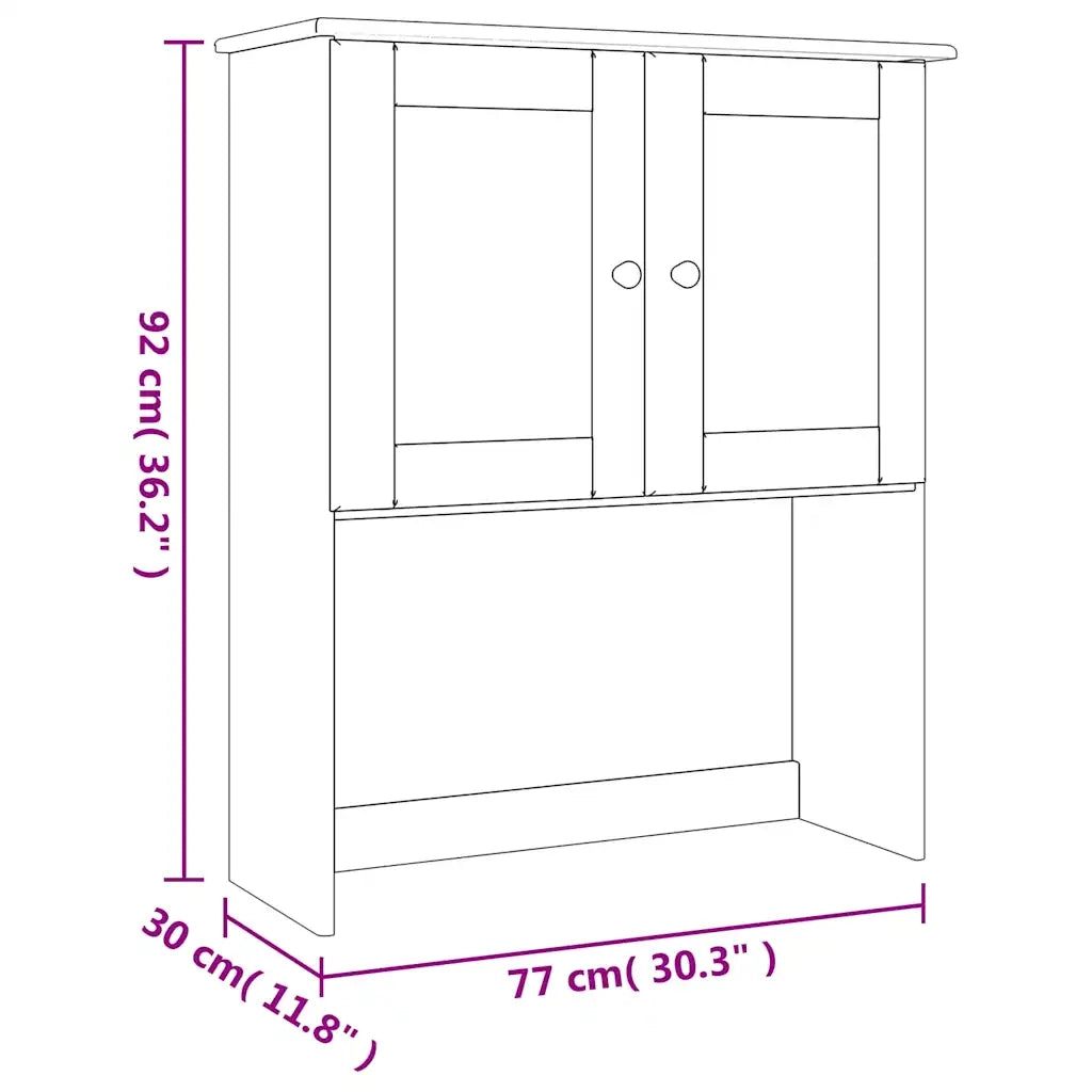 Piano Comò ALTA Bianco 77x30x92 cm in Legno Massello di Pino 353946